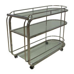 Three Tier Bar Cart in Nickel by DIA (Design Institute of America)