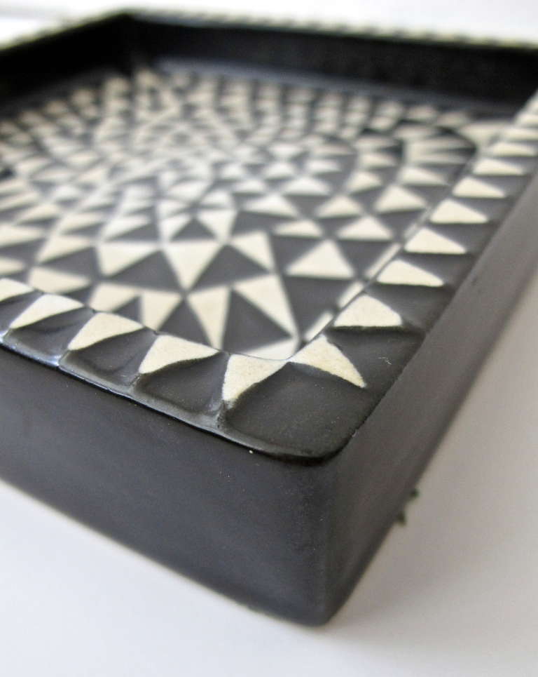 Mid-20th Century Stig Lindberg Ceramic Domino Series Ashtray for Gustavsberg