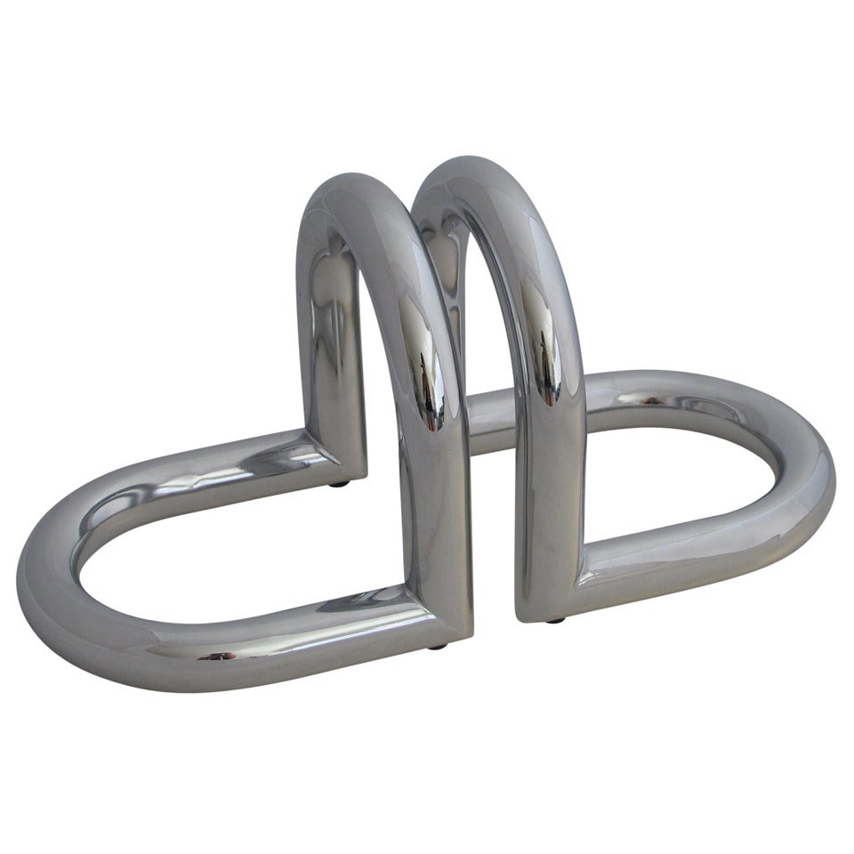 Modernist Tubular Chrome Bookends