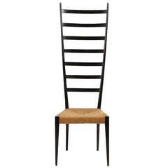 Tall Italian Ladder Back Chair After Gio Ponti