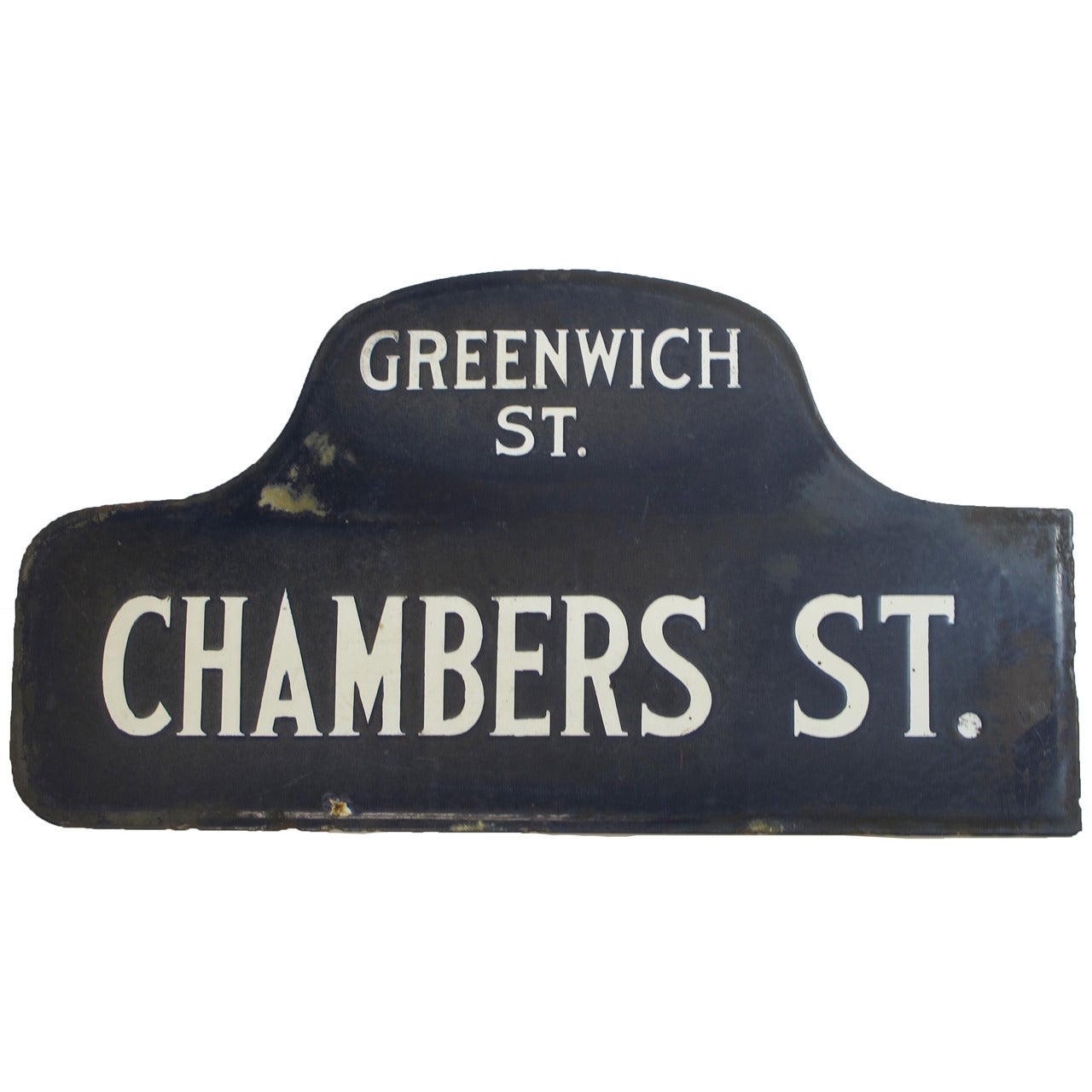 New York City Double Sided Porcelain Humpback Street Sign For Sale at