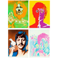 Ensemble de quatre affiches des Beatles réalisées par Richard Avedon pour le magazine Look