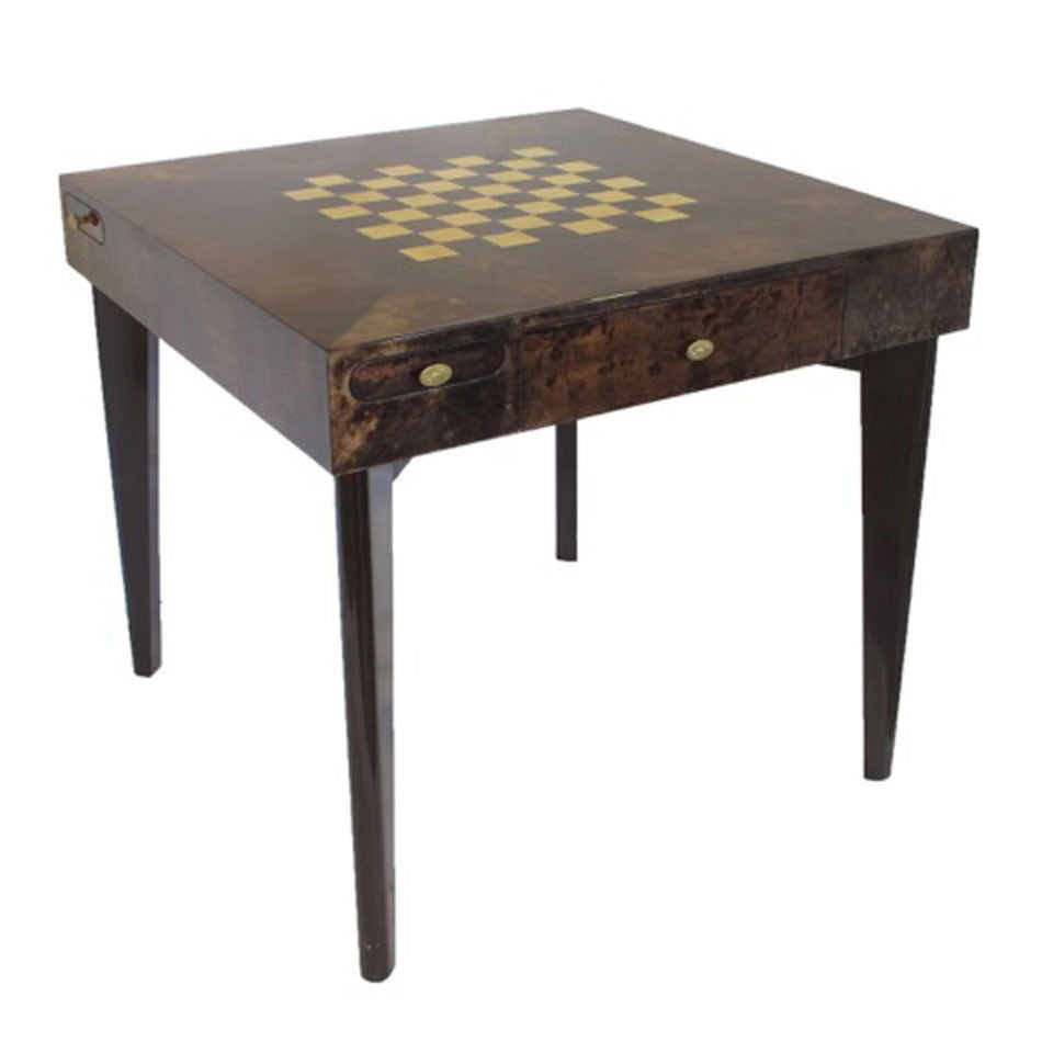 Lacquered Goatskin Game Table by Aldo Tura