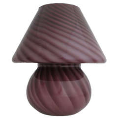Venini Mushroom Form Table Lamp in Plum