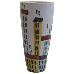 Cityscape Ceramic Vase by Bitossi for Raymor