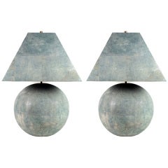 Karl Springer Shagreen-Veneered Table Lamps