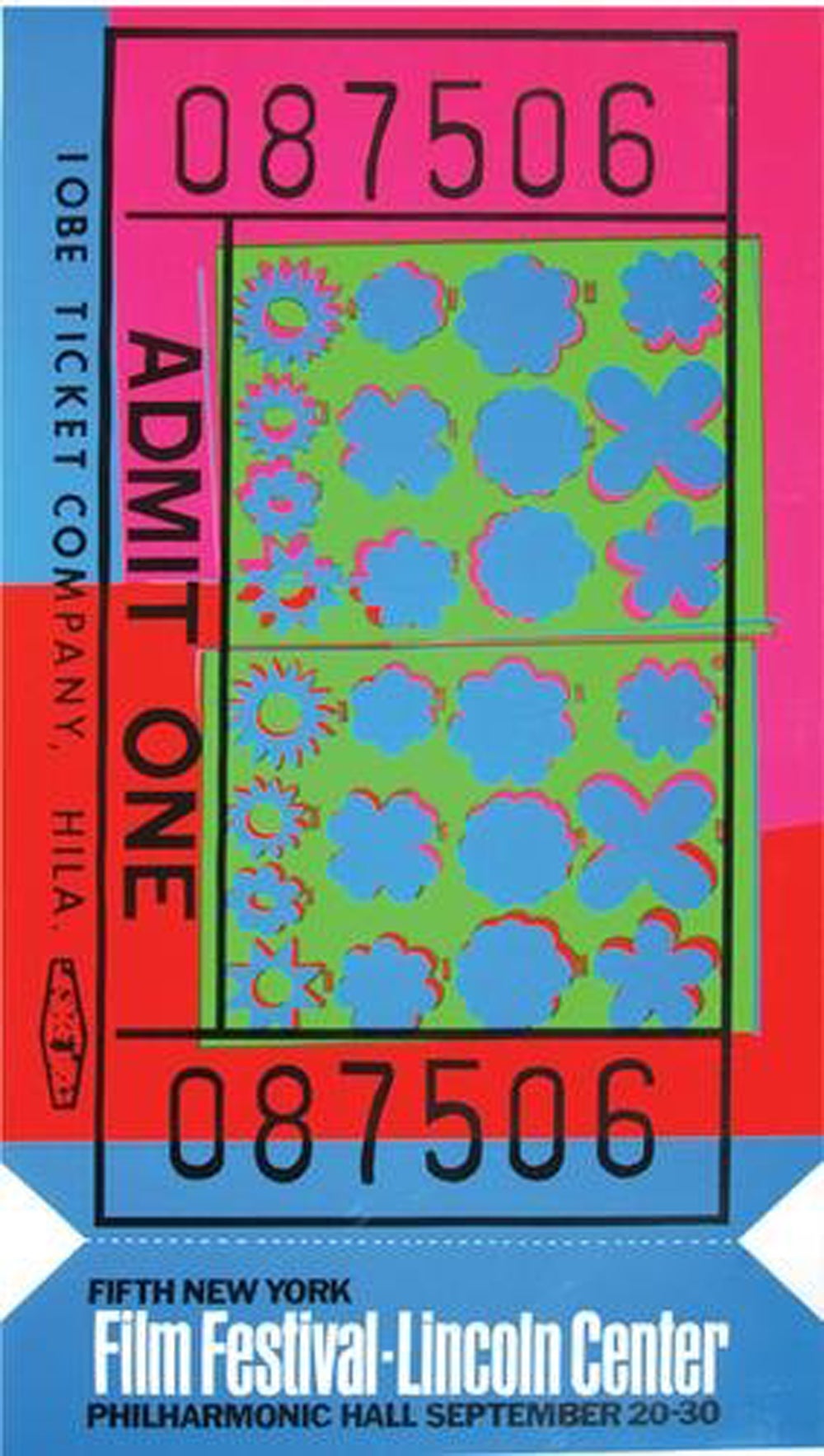 Andy Warhol Lincoln Center Ticket 1967