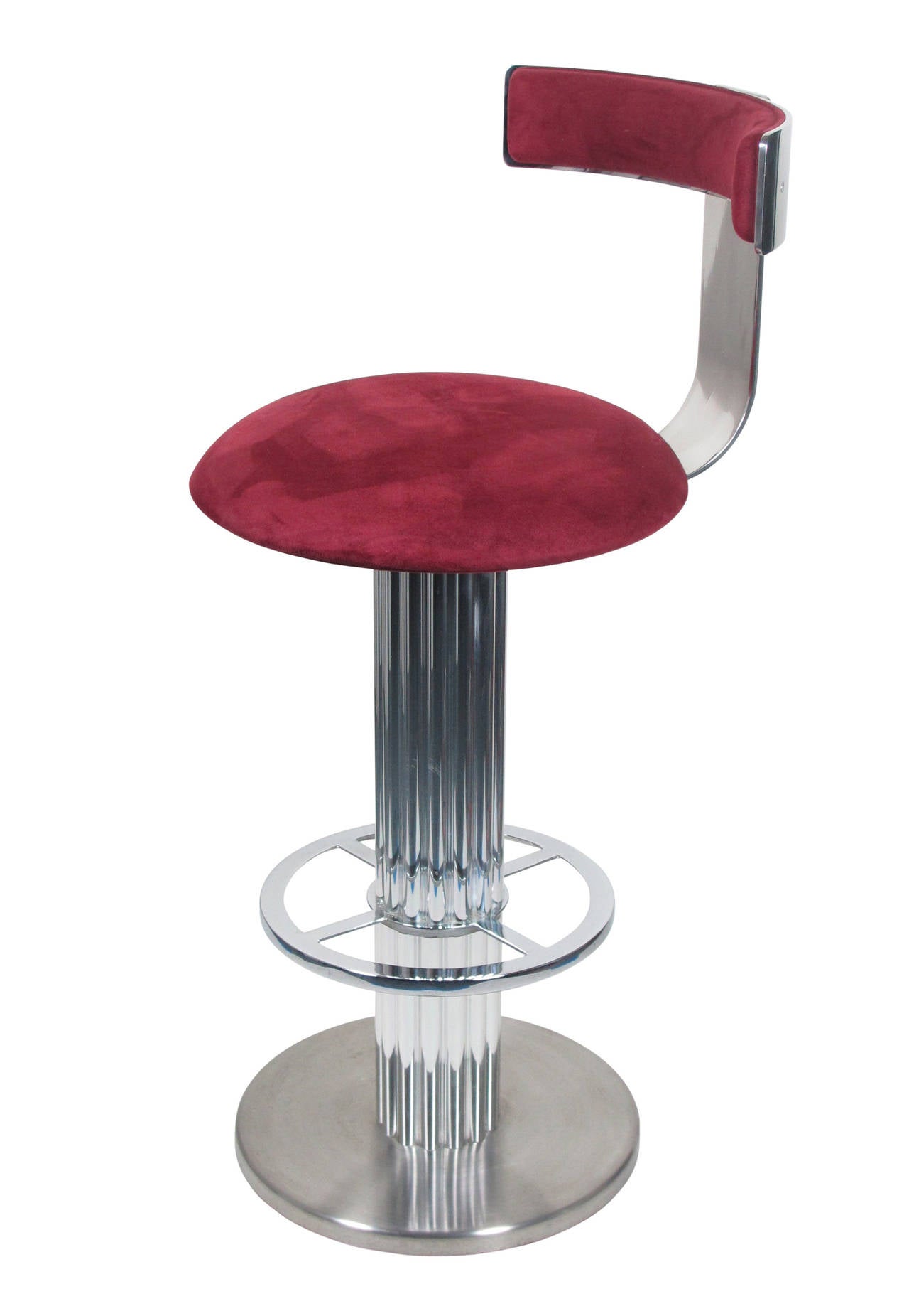 American Designs for Leisure Bar Stools Chrome Signed USA 1980's