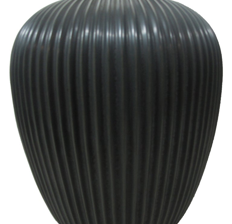 Mid-20th Century Fluted Porcelain Lamp by Gerald Thurston