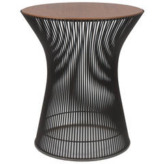 Warren Platner for Knoll Side Table with Inset Wood Top in Bronze