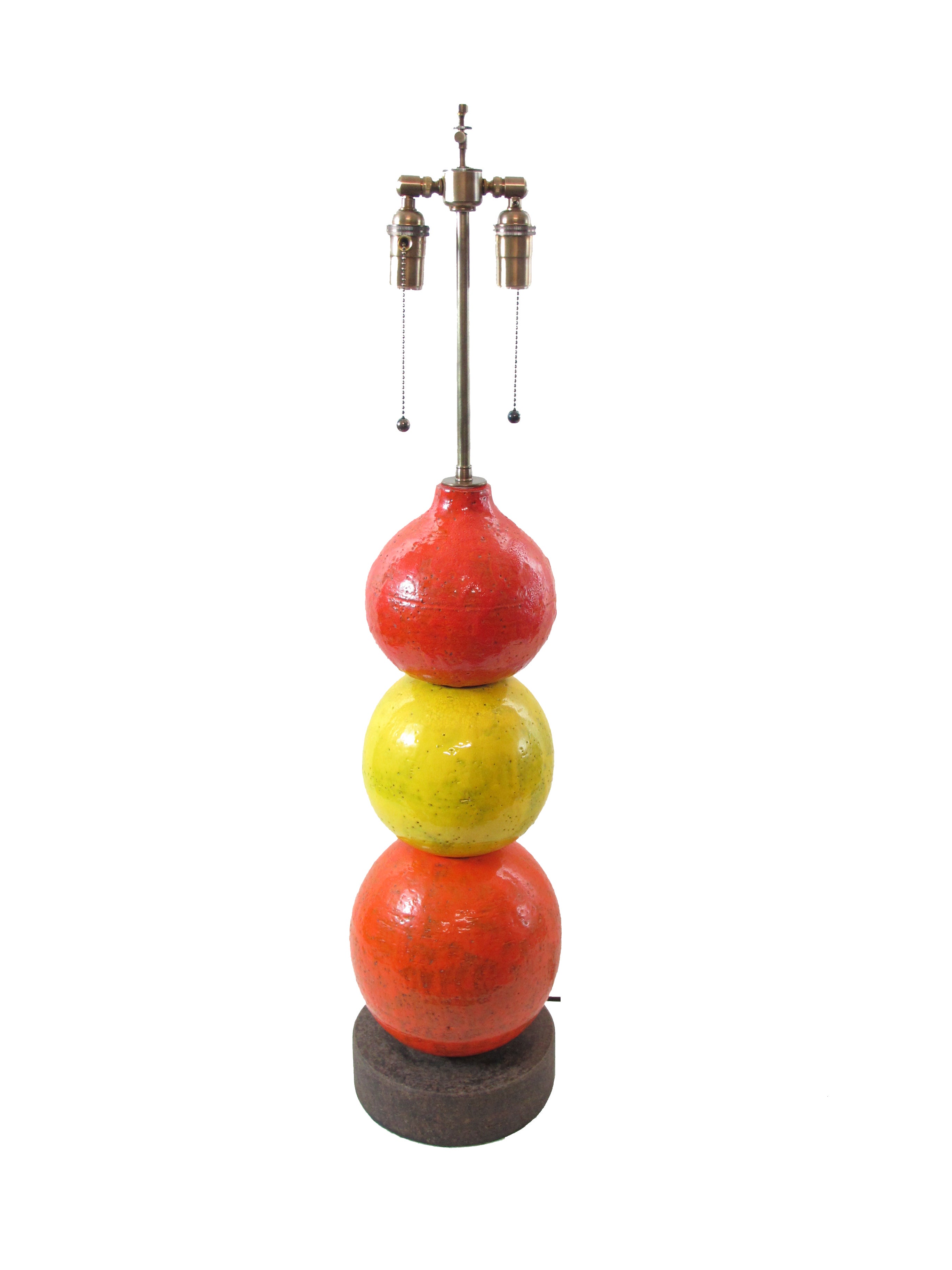 Tall Bitossi Ceramic Stacked Ball Lamp in Colors