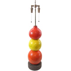Tall Bitossi Ceramic Stacked Ball Lamp in Colors