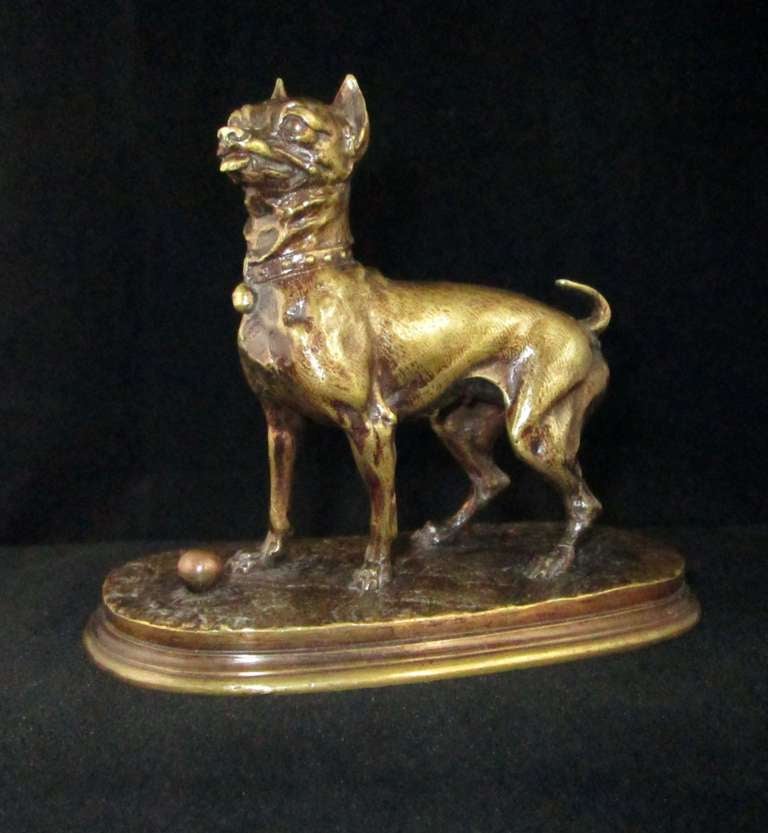 19th c. Bronze Terrier by Mene