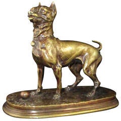 19th c. Bronze Terrier by Mene