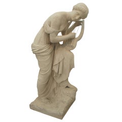 19th Century Terracotta Statue of Erato by Villeroy & Boch