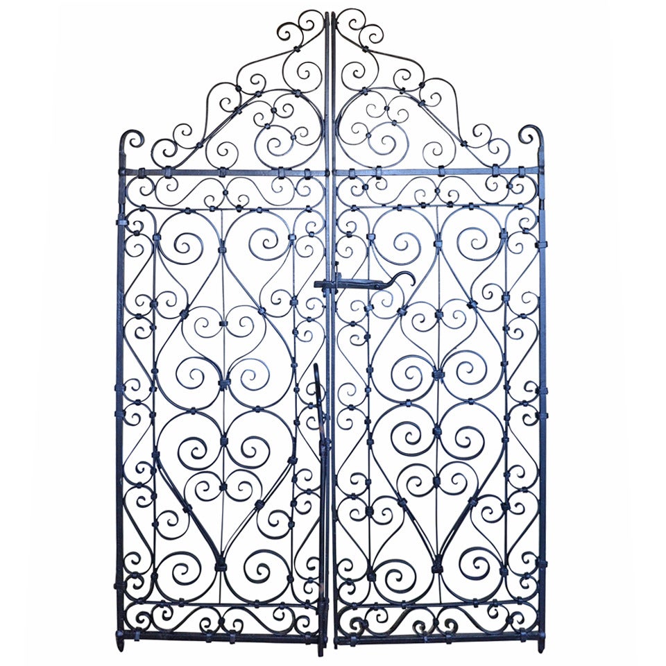 Pair of Decorative Wrought Iron Garden Gates