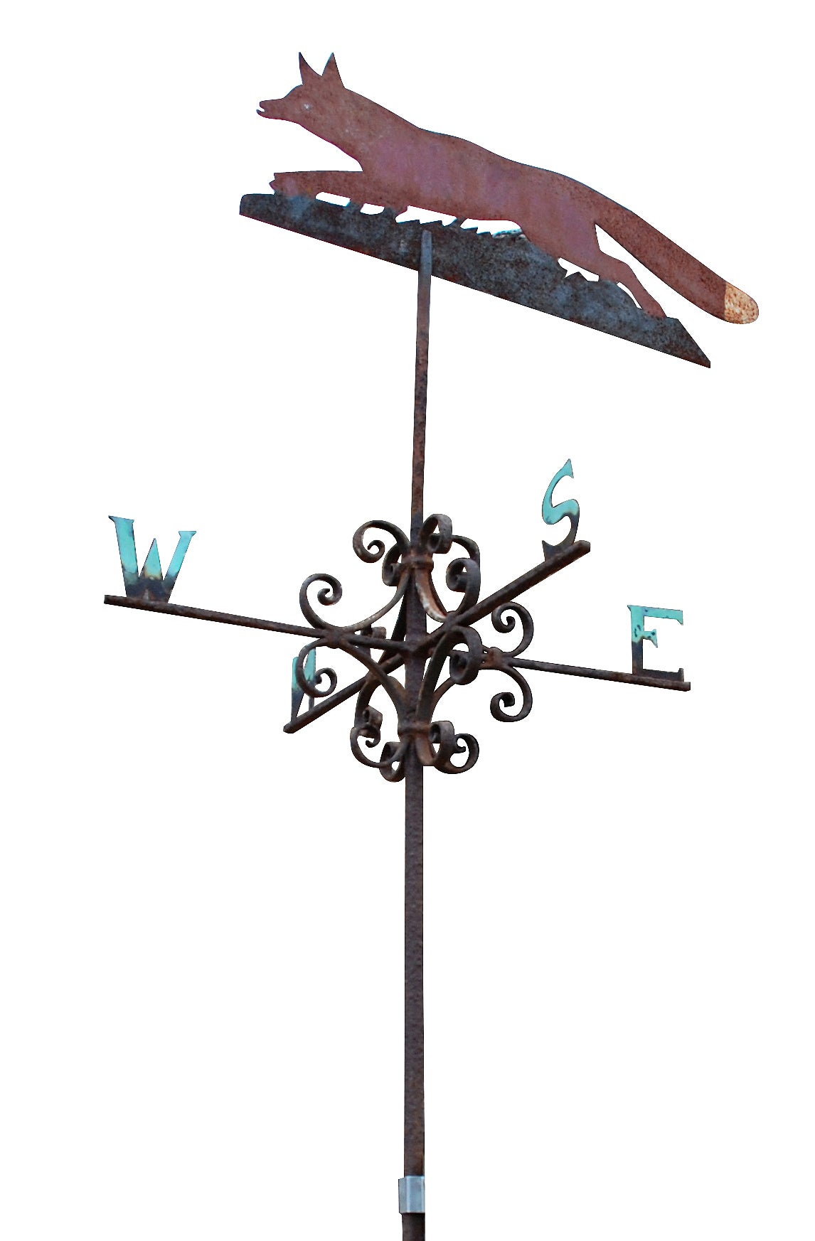 An early 20th century, circa 1900, wrought iron weather vane For Sale