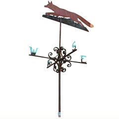 An early 20th century, circa 1900, wrought iron weather vane