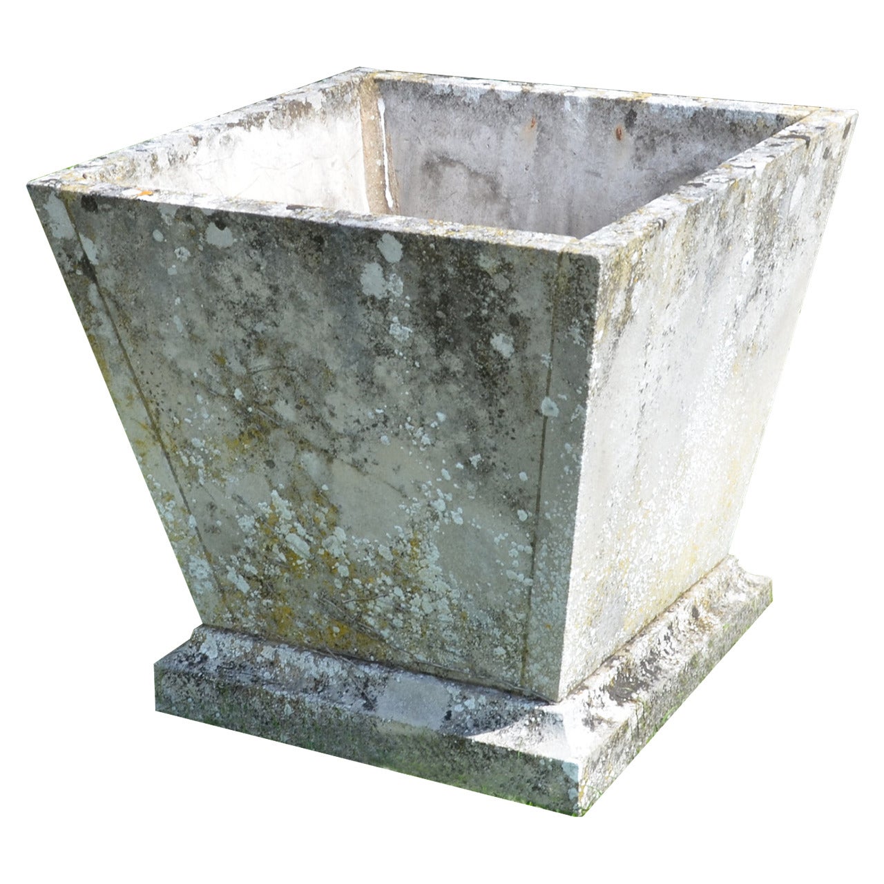 Single Mid-20th Century Tapered Square Stone Planter For Sale