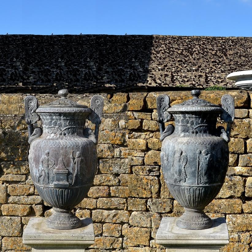 Upon which Keats mused and also sketched, going on to write, ‘Ode on a Grecian urn’. The vases having swan neck handles with the main body embellished with Bacchic procession including Apollo, Artemis and Hermes, along with those brazen female