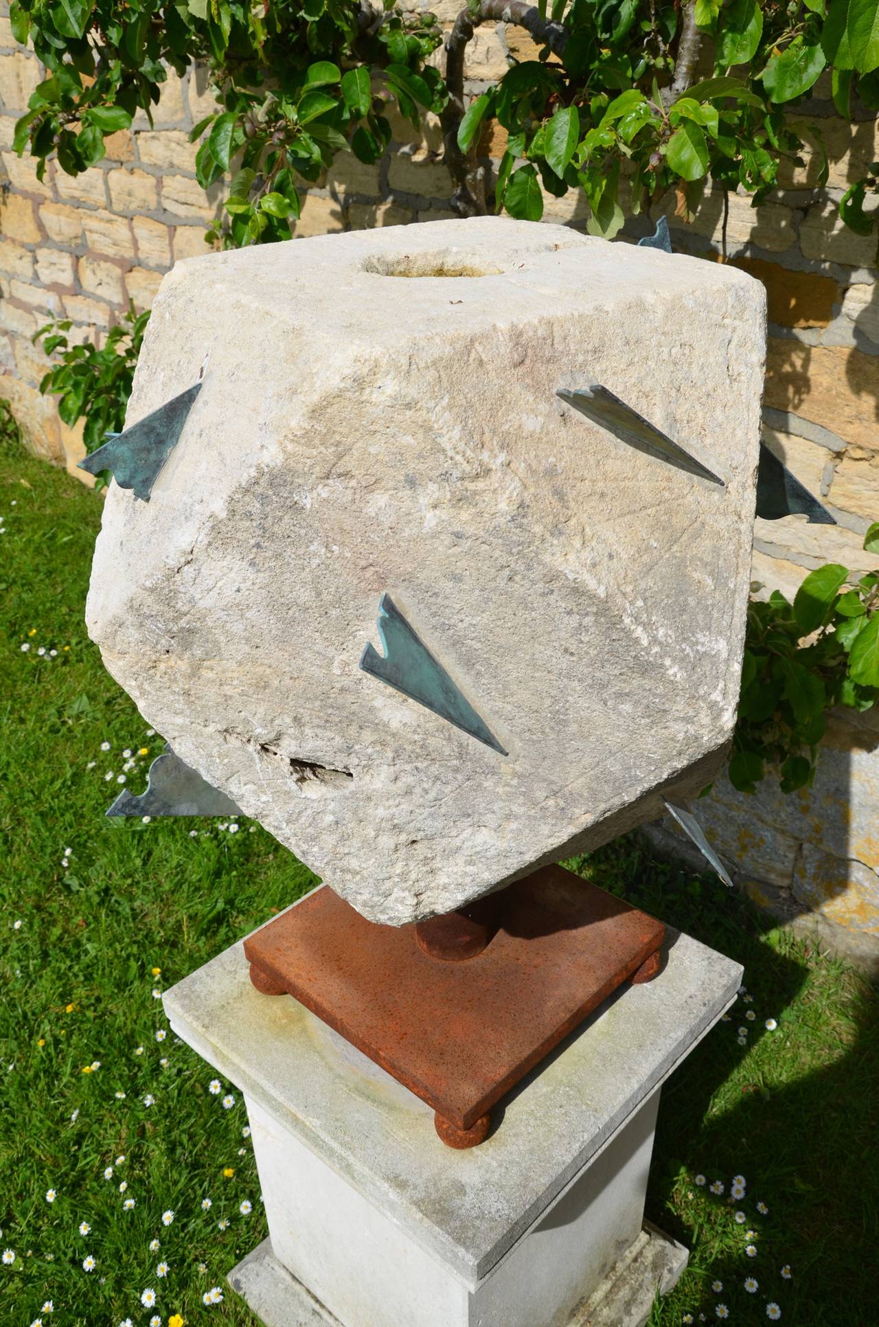 Scottish Large 18th Century Polyhedral Limestone Sundial For Sale