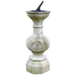 Antique Large-Scale Portland Stone Sundial Pedestal