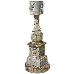 Victorian Carved Stone, Multi-Faceted Sundial