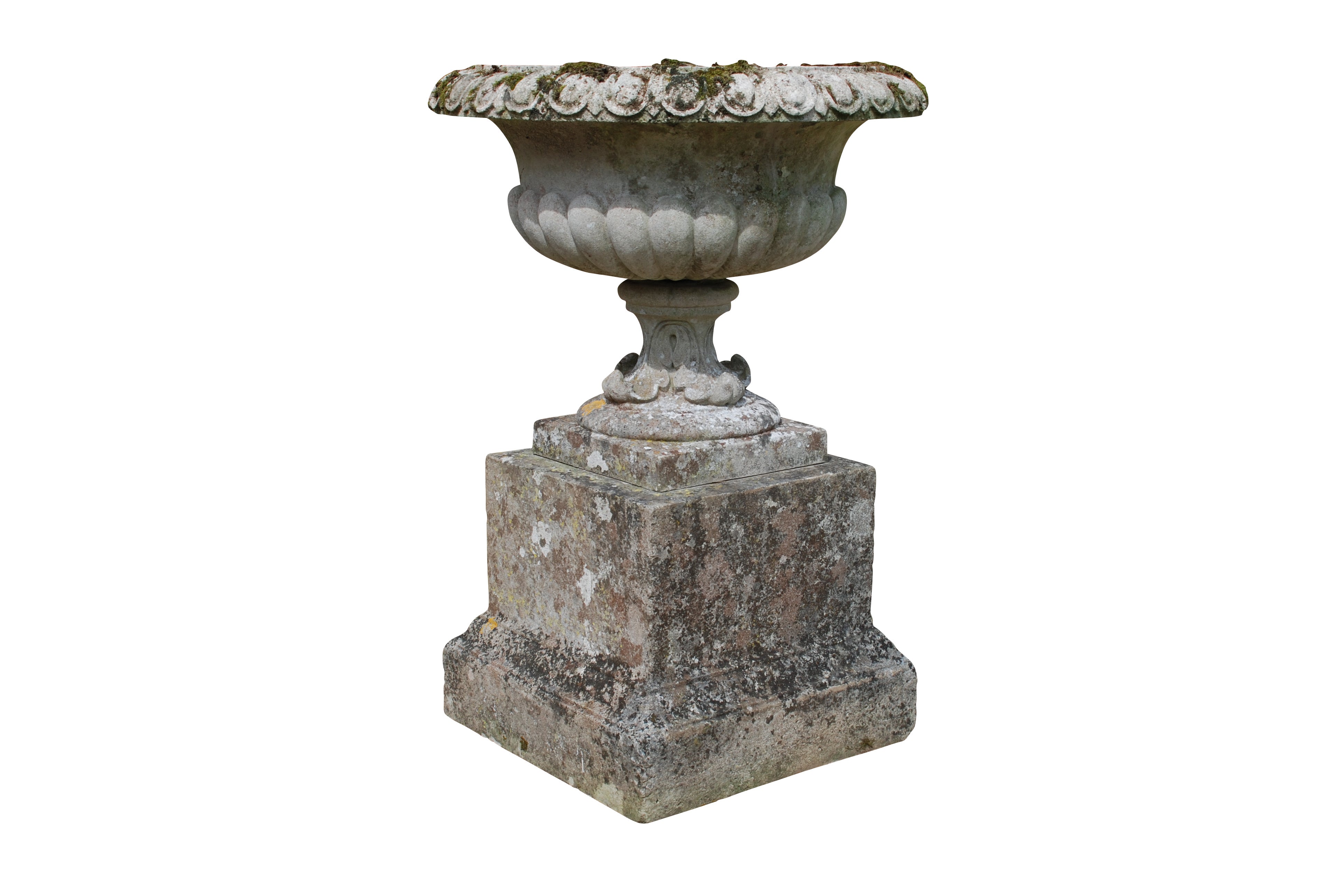 A 19th century composition stone urn attributed to Austin & Seeley