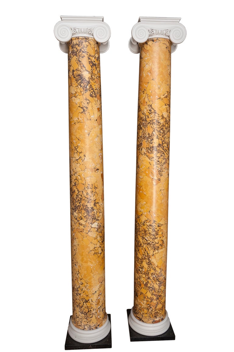Neoclassical A pair of early 19th century scagliola columns For Sale