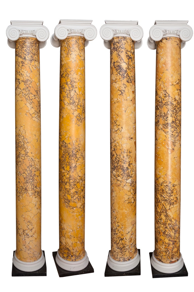 English A pair of early 19th century scagliola columns For Sale