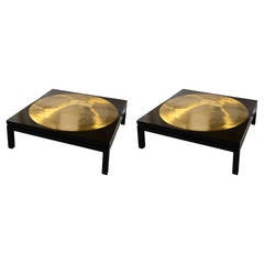 Spectacular Pair of Coffee Tables by Fernand Dresse, circa 1970