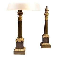 A Fine Pair Of Bronze And Gilt Bronze Carcel Lamps