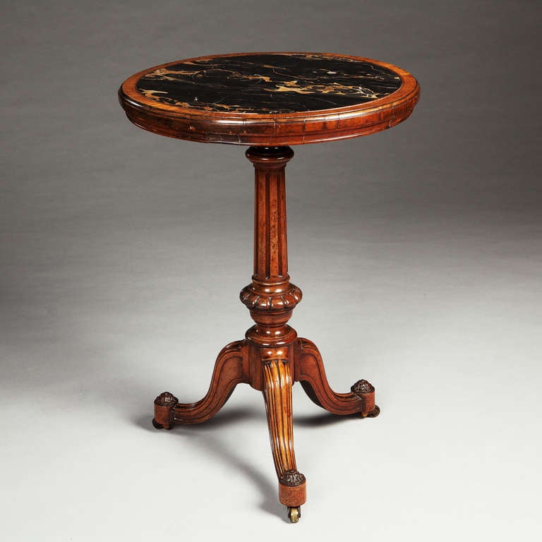 Very Fine & Rare Early 19th Century Portoro Marble Inset Tripod Table attributed to George Morant