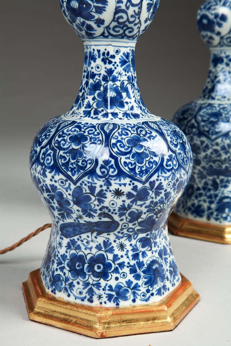 Aesthetic Movement A Pair of 18th Century Delft Vases as Lamps