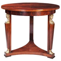 Mesa central Gueridón de caoba de estilo Imperio
