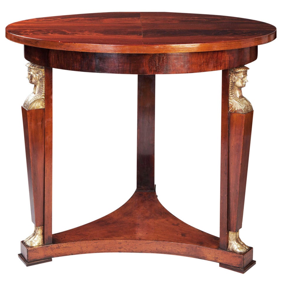 An Empire Style Mahogany Gueridon Center Table