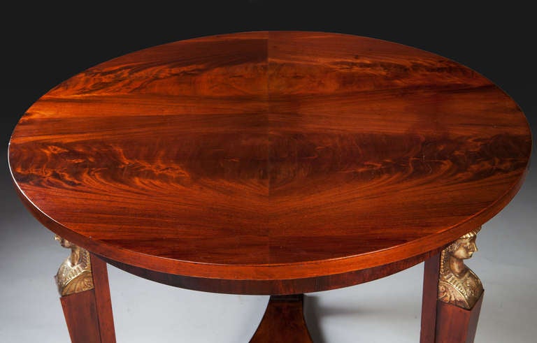 19th Century An Empire Style Mahogany Gueridon Center Table