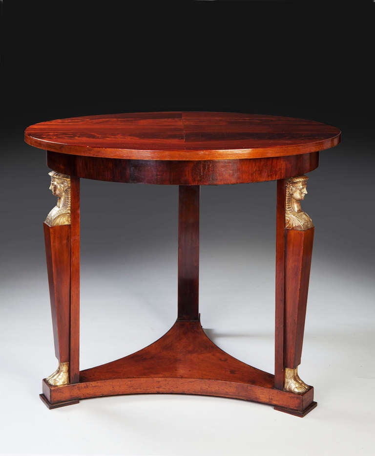French An Empire Style Mahogany Gueridon Center Table