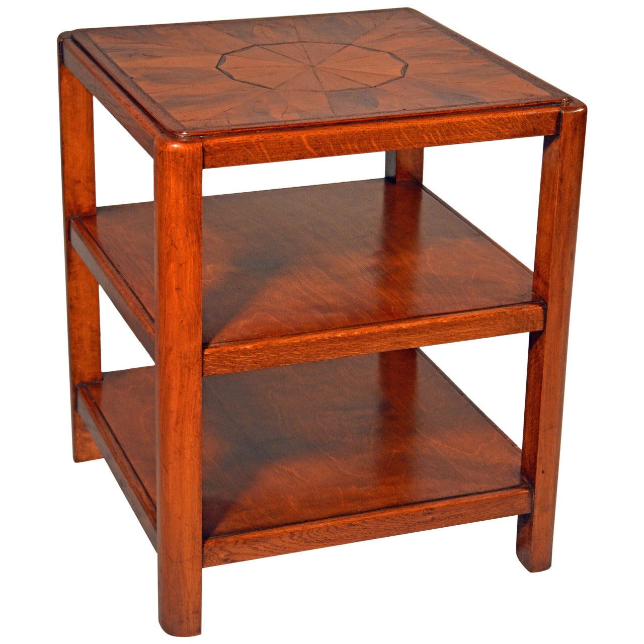 An early 20th century art deco etagere end table