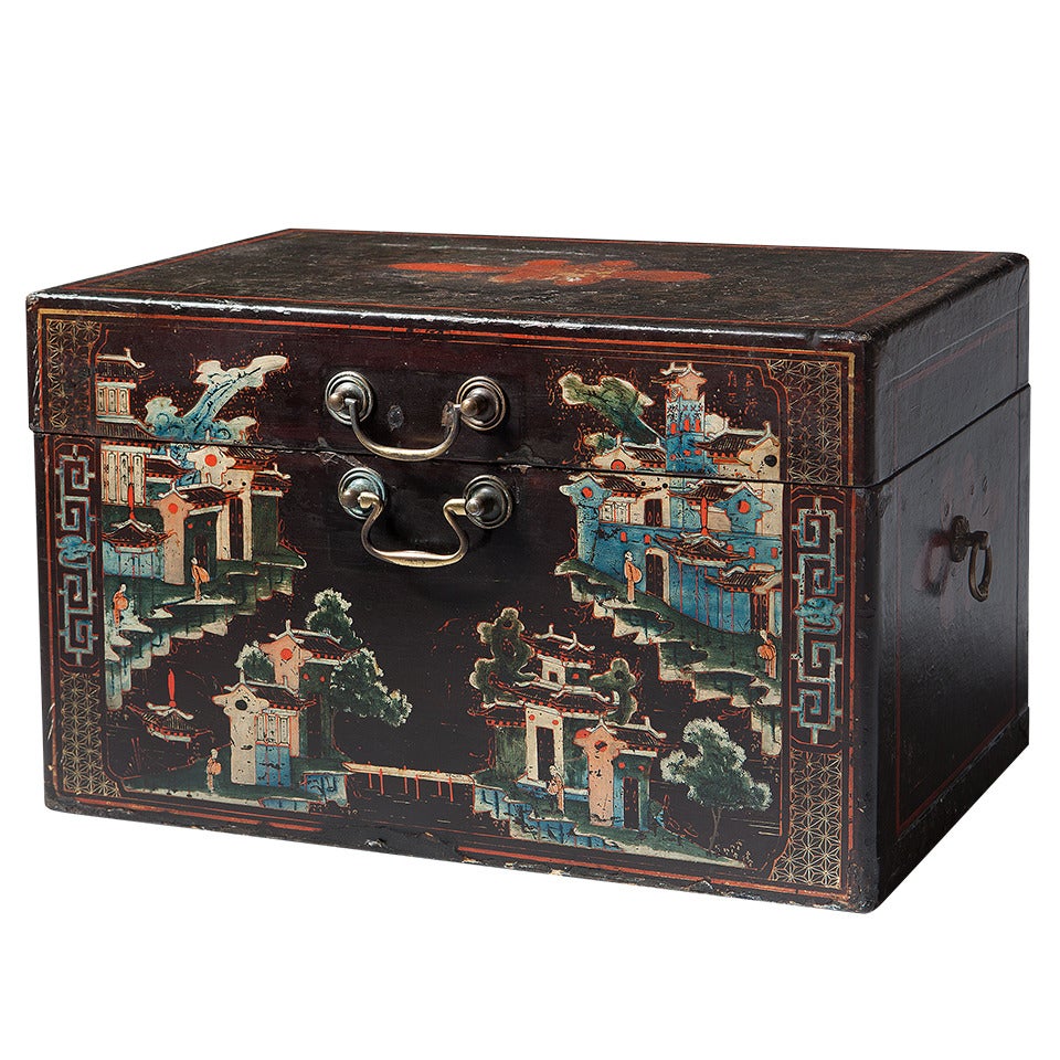 A 19th c. Chinese export lacquer box
