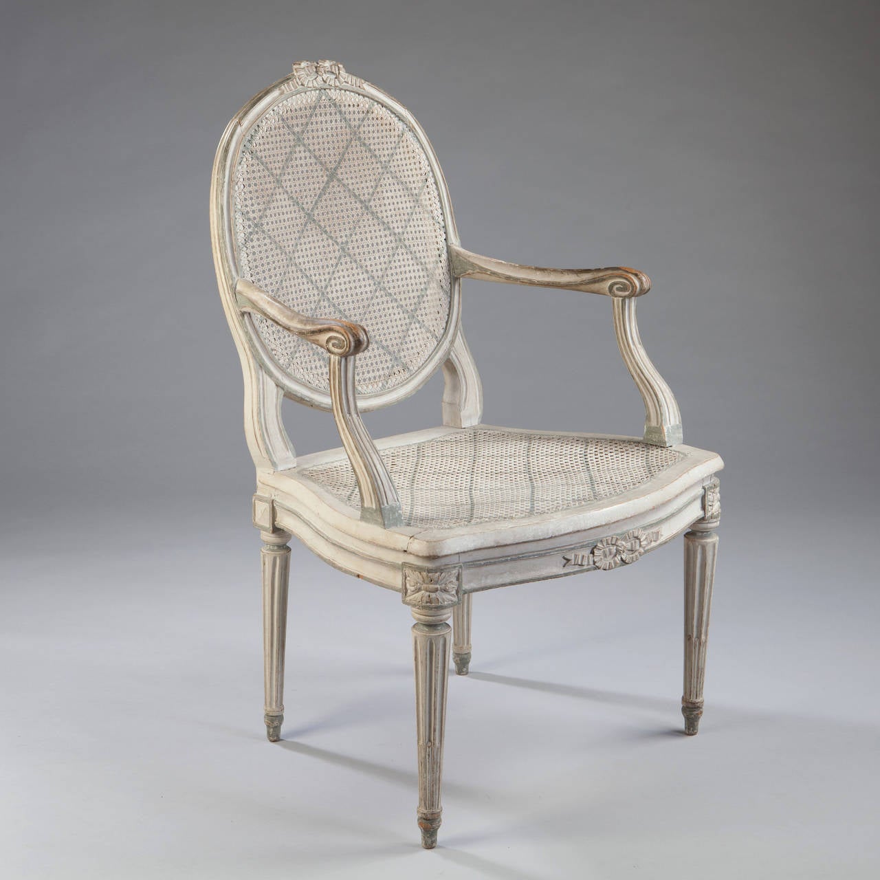 French Fine Pair of 18th Century Caned Chairs