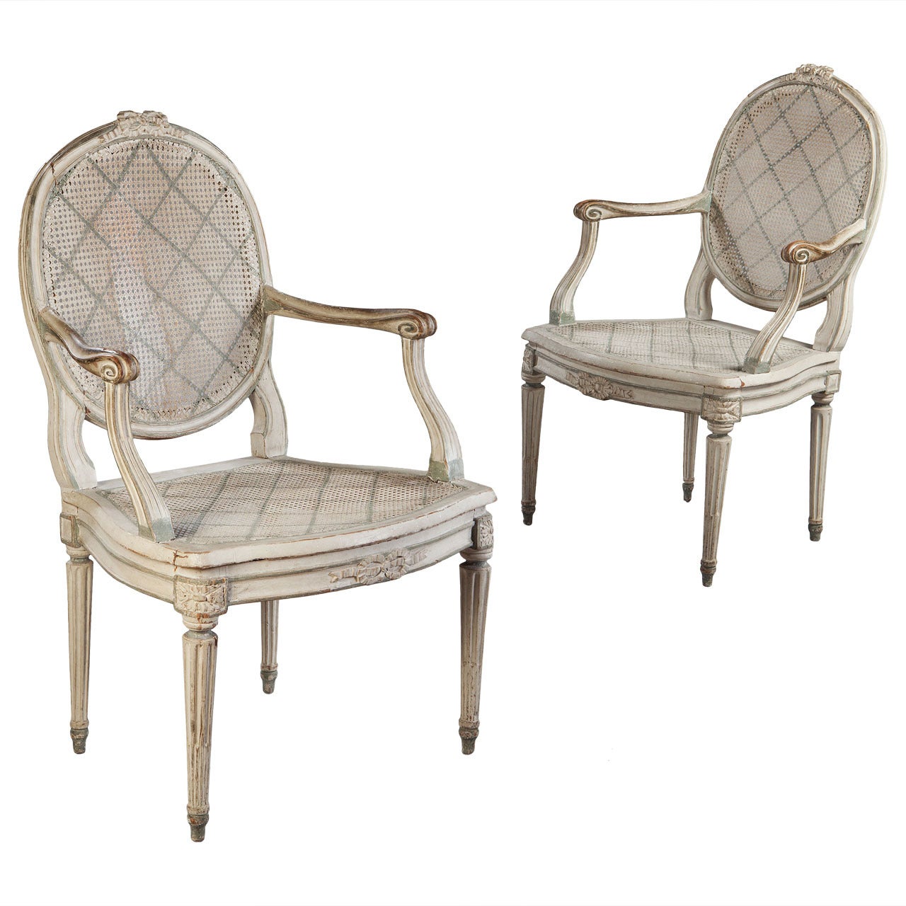 Fine Pair of 18th Century Caned Chairs