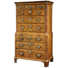 A Fine George I Walnut Chest on Chest