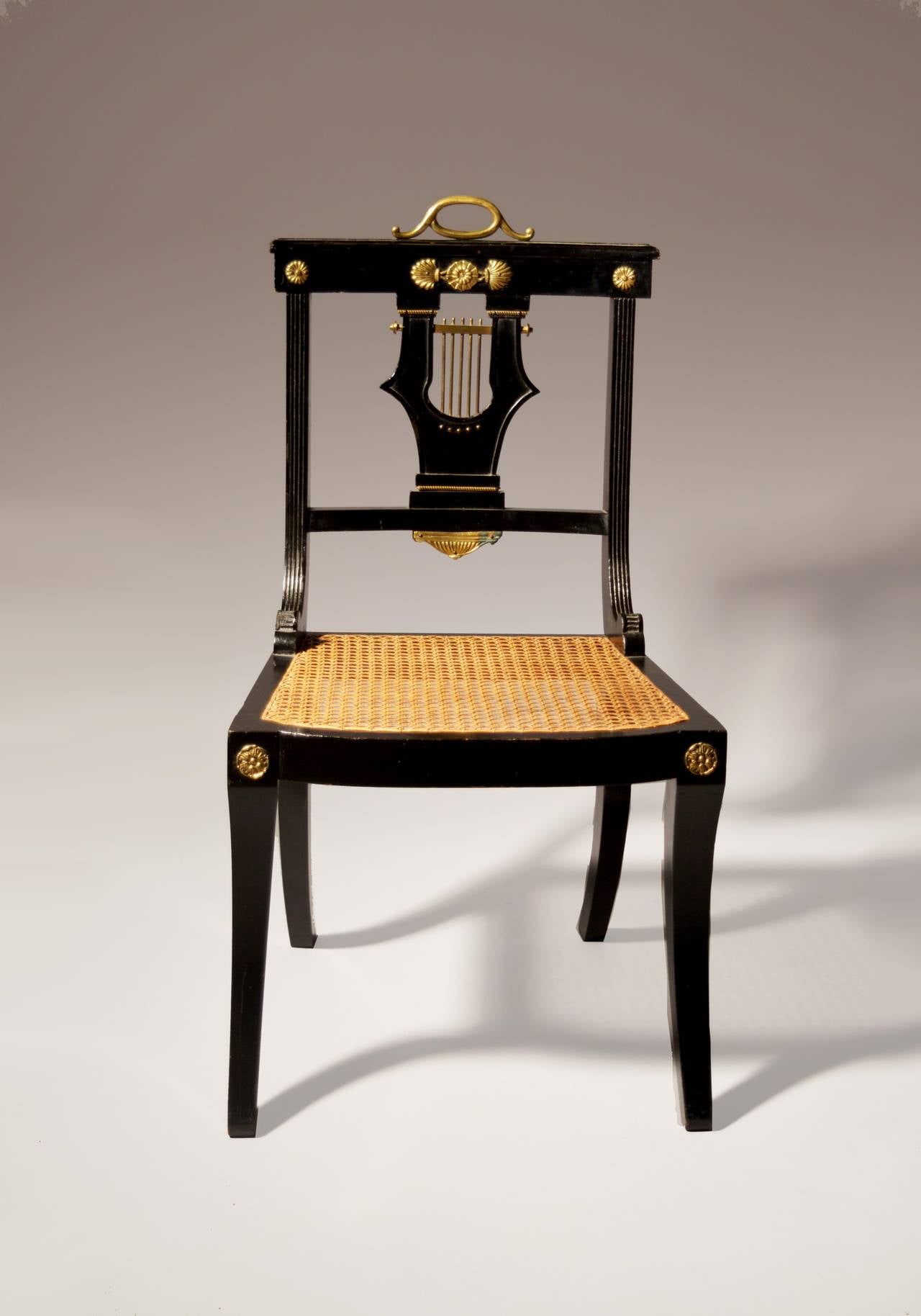 English A Pair of Late 19th Century Ebonised Side Chairs