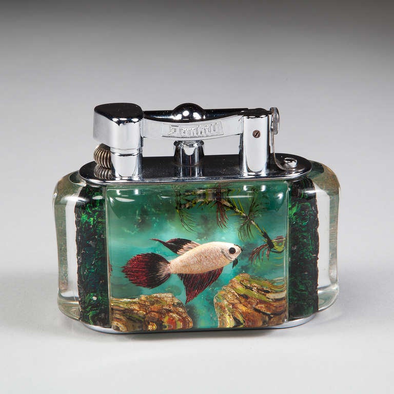 Mid-20th Century Three Dunhill Aquarium Table Lighters 