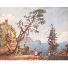 A Pair Of Italianate Marine Landscapes