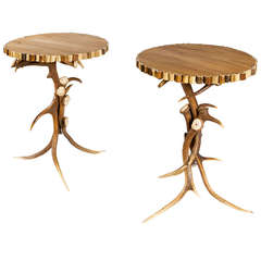 A Pair of Antler End/Lamp Tables
