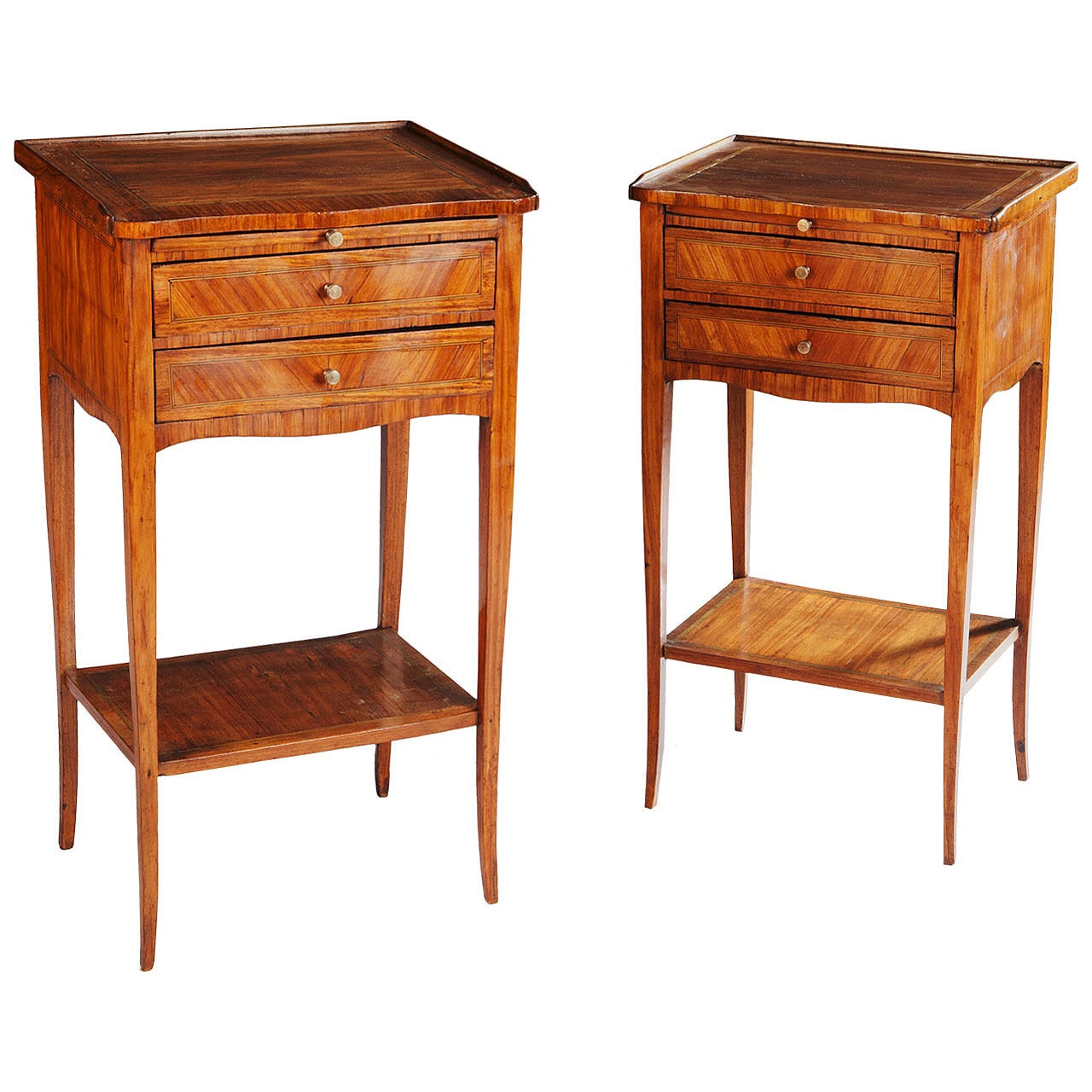 Fine Pair of Tulip Wood Bedside Tables