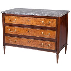 Late 18th Century French Louis XVI Mahogany and Walnut Commode