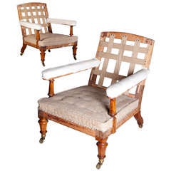A Pair of Gillows Library Armchairs
